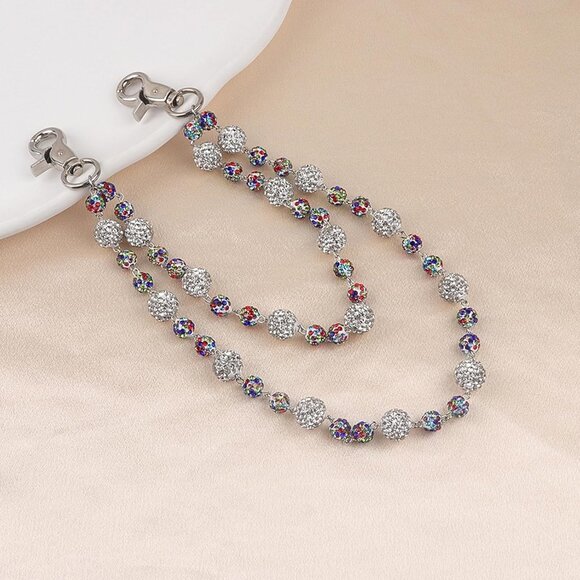 Layered Ceramic Bead Chain Keychain - Stylish & Non-Tangling Wallet Accessory - Picture 6 of 7